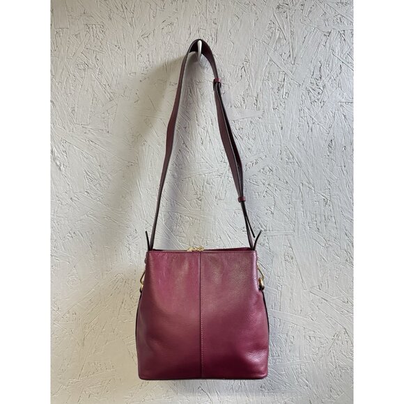 RADLEY Dukes Place pebbled leather middle compartment crossbody bag - BURGUNDY - Picture 15 of 15